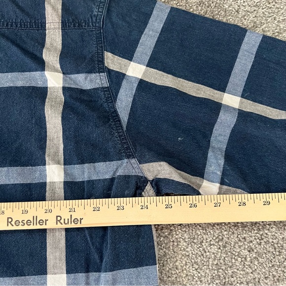 Vintage wrangle top womens XXL blue white plaid button up western rodeo casual - Picture 10 of 11